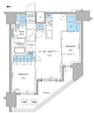ルフォンプログレ田原町 1501 間取り図