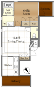 エスセナーリオ麻布十番 701 間取り図
