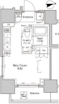 プラウドフラット浅草雷門 1202 間取り図