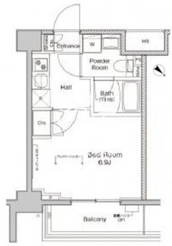 プラウドフラット戸越公園 422 間取り図