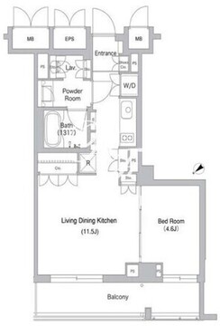 コンフォリア中野 104 間取り図