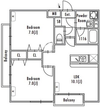 グランパセオ船堀 405 間取り図