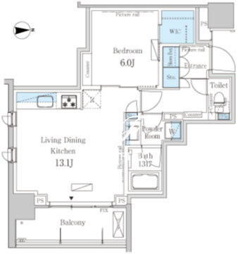 パークアクシス池田山 708 間取り図