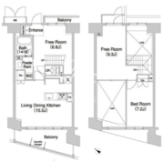 コンフォリア芝浦バウハウス 1404 間取り図