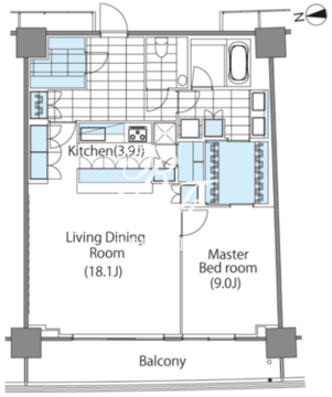 コンフォリア新宿イーストサイドタワー 2806 間取り図