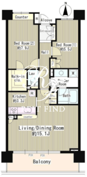 クラッサ目黒 207 間取り図
