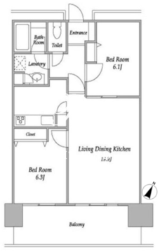 プラザタワー勝どき 2809 間取り図