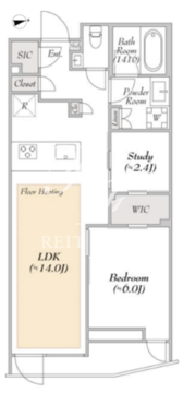 ルミークスイート恵比寿 304 間取り図