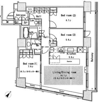 パークアクシス日本橋ステージ 906 間取り図