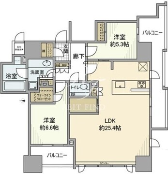 クラッシィハウス大手町ザ・スイート 1202 間取り図