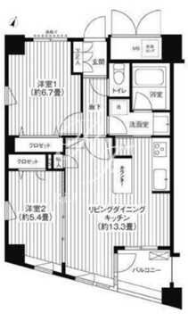 コスモリード新宿余丁町 407 間取り図