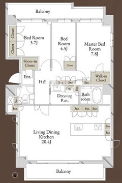 ライブカーサ高円寺 701 間取り図