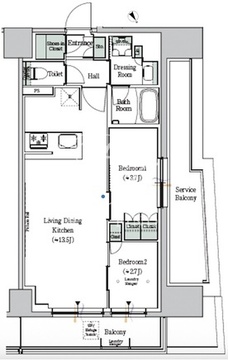 ワンルーフレジデンス中野 504 間取り図