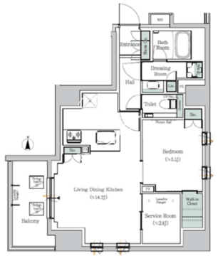 ワンルーフレジデンス中野 504 間取り図