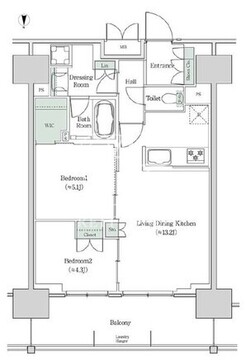 ブルックサイドレジデンス木場 1414 間取り図