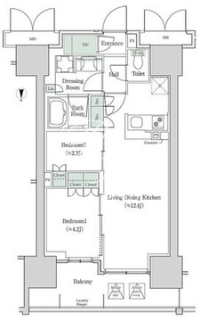 ブルックサイドレジデンス木場 940 間取り図