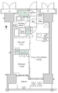 ブルックサイドレジデンス木場 840 間取り図