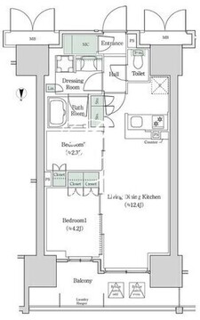 ブルックサイドレジデンス木場 342 間取り図