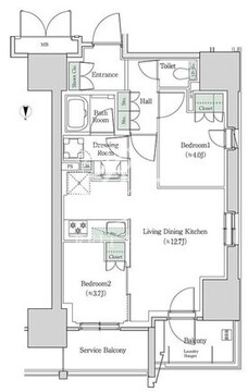 ブルックサイドレジデンス木場 343 間取り図