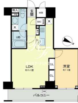 ベルファース本郷弓町 1402 間取り図