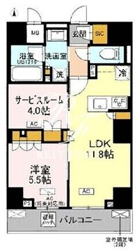 リーラ品川戸越 302 間取り図