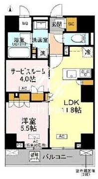 リーラ品川戸越 402 間取り図