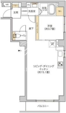 タイズ住吉 204 間取り図