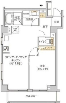 タイズ住吉 202 間取り図