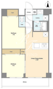 グランカーサ尾久 604 間取り図