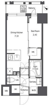 コンフォリア台東根岸 1004 間取り図