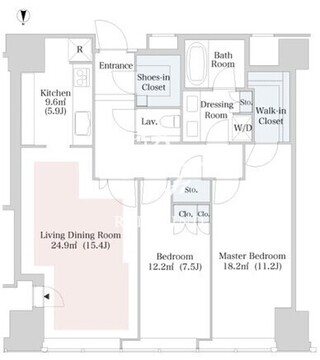 セントラルパークタワー・ラ・トゥール新宿 3201 間取り図