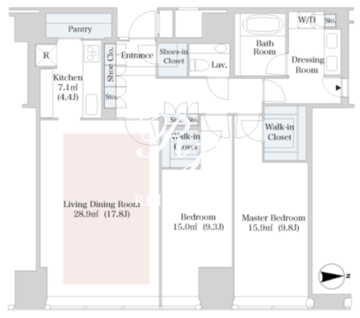 セントラルパークタワー・ラ・トゥール新宿 3513 間取り図