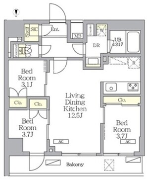 NOGATA RESIDENCE 307 間取り図