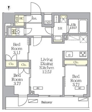 NOGATA RESIDENCE 103 間取り図