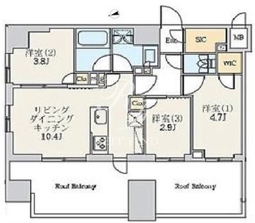 クレストコート北千住レジデンス 1101 間取り図