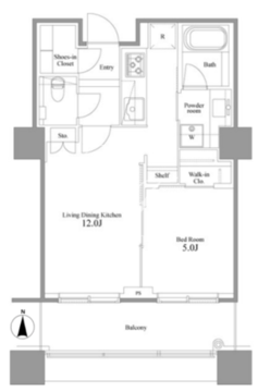 パークコート麻布十番ザ・タワー 1003 間取り図