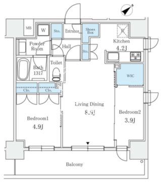 サンライズ茅場町 303 間取り図