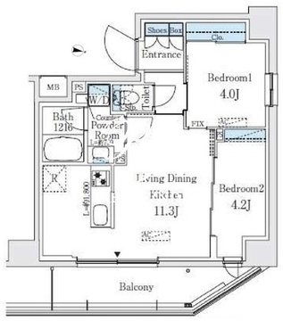 プライムブリス品川中延 302 間取り図