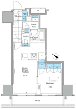 ルフォンプログレ北新宿 603 間取り図