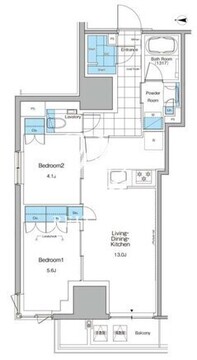 ルフォンプログレ北新宿 601 間取り図