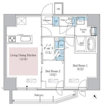 アーバネックス浅草橋Front 1003 間取り図