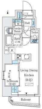 プライムブリス新御徒町 301 間取り図