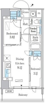 パークアクシス品川南大井パークフロント 424 間取り図