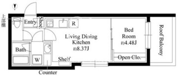 グランパセオ代々木上原 301 間取り図