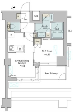 ブリリアイスト門前仲町 701 間取り図