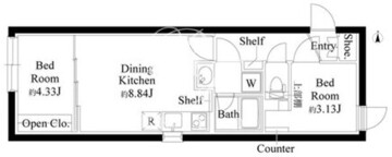 グランパセオ代々木上原 105 間取り図
