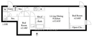 グランパセオ代々木上原 B101 間取り図