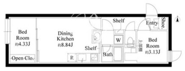 グランパセオ代々木上原 B105 間取り図