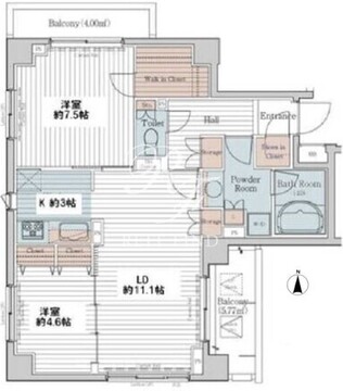 カスタリア三宿 201 間取り図