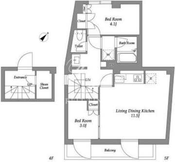 ザ・レジデンス用賀 502 間取り図